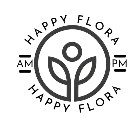 Happy Flora Official Black and White Logo - Premium Loose Botanical Infusions